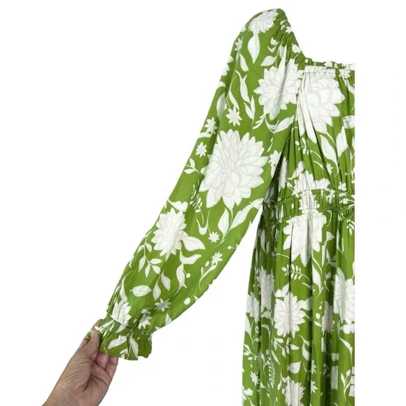 Ava & Viv Women’s X 14W Floral Balloon Sleeve Ruffle Hem Midi Dress - Picture 5 of 11